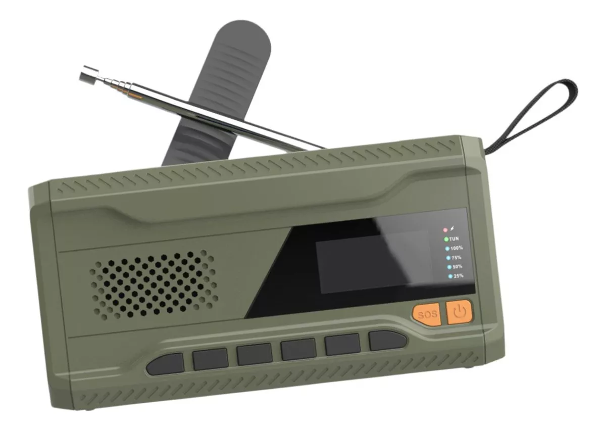 Nødradio – DAB+/FM, Powerbank, lommelykt og sveiv